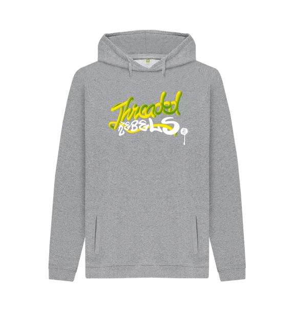 Light Heather Threaded Rebels, Men's Certified Organic Cotton Pullover Hoodie, Front GW