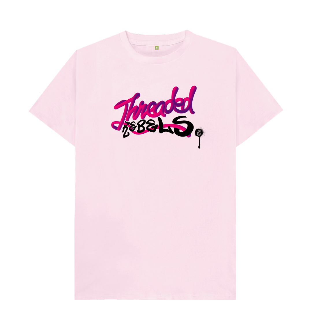 Pink Threaded Rebels, Men's Certified Organic Cotton T-shirt, Front PB