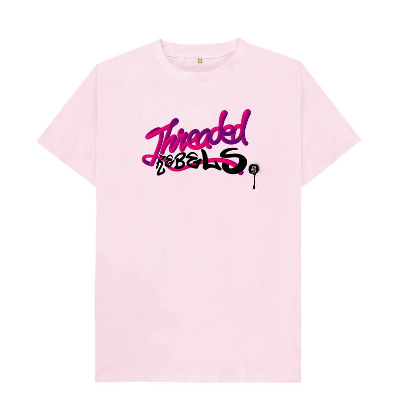 Pink Threaded Rebels, Men's Certified Organic Cotton T-shirt, Front PB