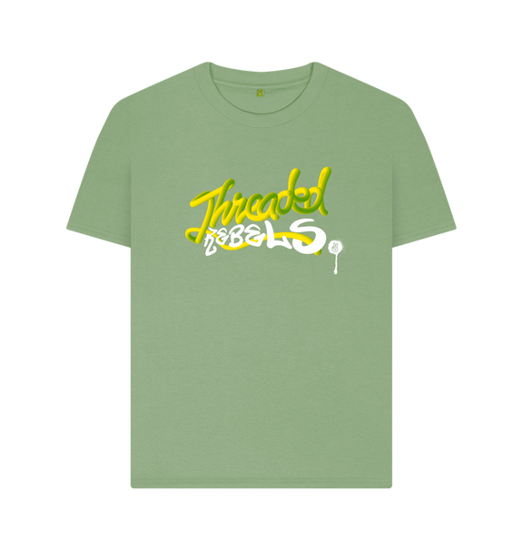 Sage Threaded Rebels, Women's Certified Organic Cotton T-shirt, Front GYW