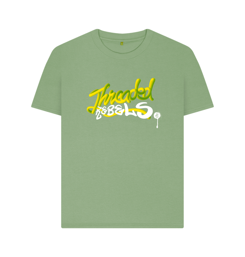 Sage Threaded Rebels, Women's Certified Organic Cotton T-shirt, Front GYW