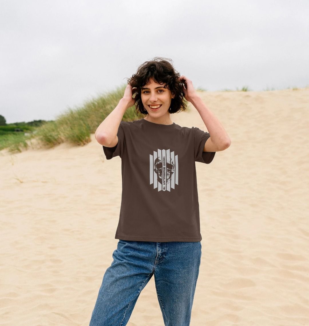 Threaded Rebels, Women's Certified Organic Cotton T-shirt, Front Skull Vertical W