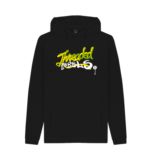 Black Threaded Rebels, Men's 50\/50 Remanufactured & Organic Cotton Hoodie, Front GW