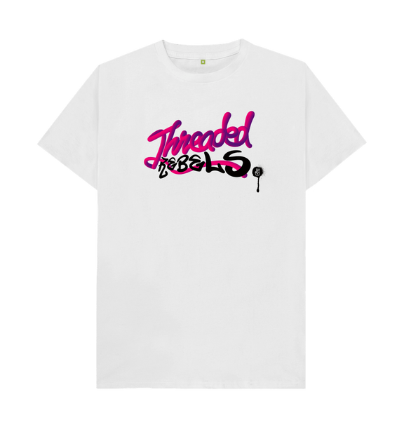 White Threaded Rebels, Men's Certified Organic Cotton T-shirt, Front PB