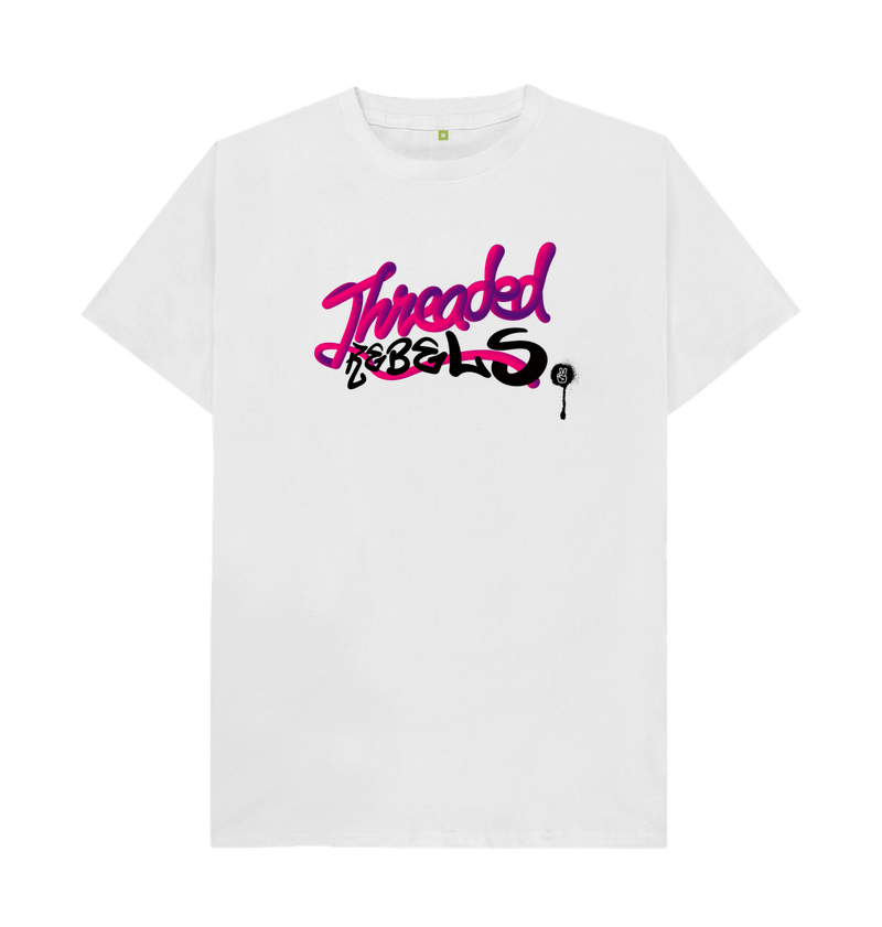 White Threaded Rebels, Men's Certified Organic Cotton T-shirt, Front PB
