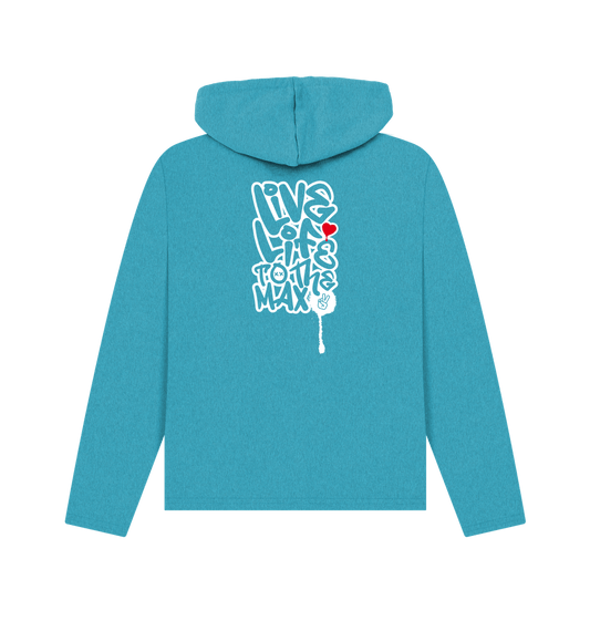 Threaded Rebels, Women's Certified Organic Cotton Pullover Hoodie Live Life, Rear W