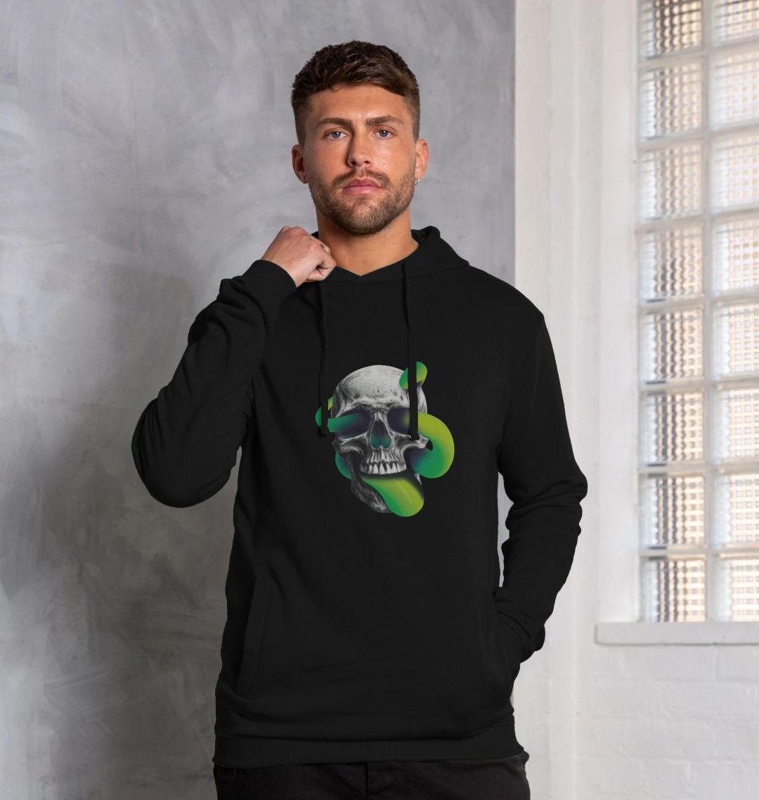 Threaded Rebels, Men's 50/50 Remanufactured & Organic Cotton Hoodie, Skull Tongue G