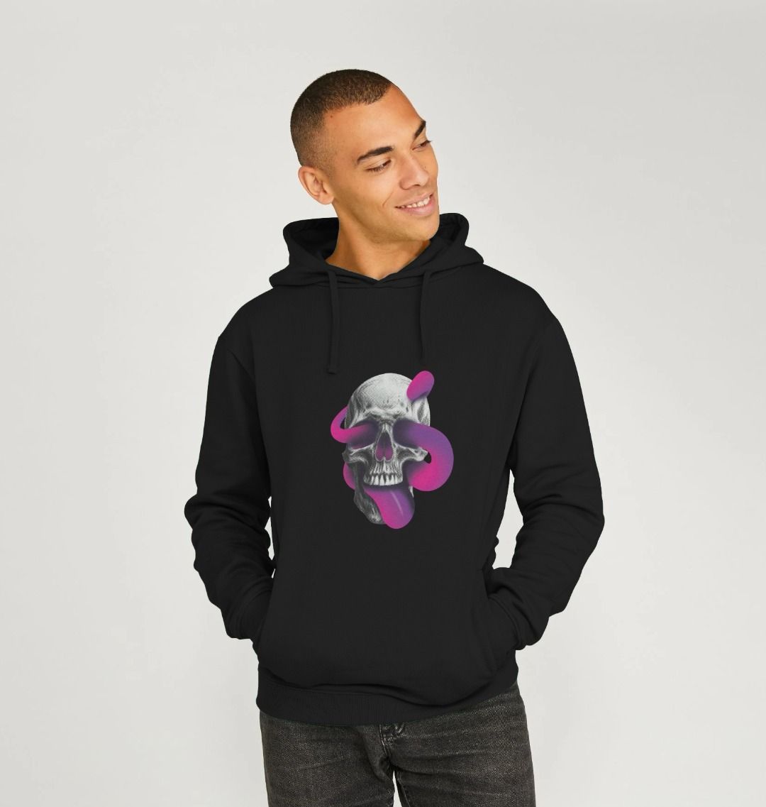 Threaded Rebels, Men's 50/50 Remanufactured & Organic Cotton  Hoodie, Skull Tongue P